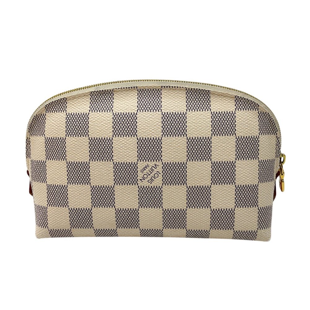 Louis Vuitton Ivory Damier Azur Canvas Cosmetic Pouch - Picture 4 of 16